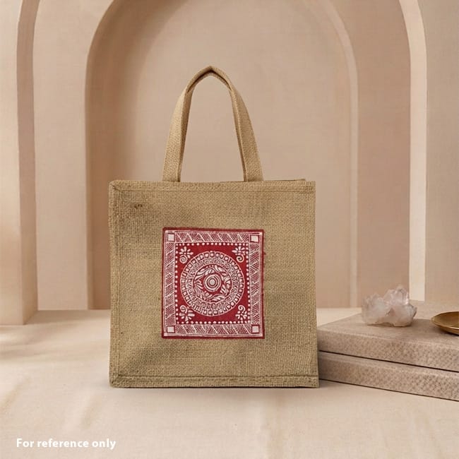 Hand Painted Aipan Design Reusable Lunch Carrier   