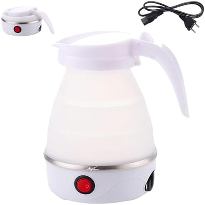 Electric Kettle - Portable for Travel, Foldable Silicone Travel Kettle, Compact and Lightweight, Ideal for Camping Office, and Hotel Use, Quick Boil - 220V-600ML - White Electric Kettle - Portable for Travel, Foldable Silicone Travel Kettle, Compact and Lightweight, Ideal for Camping Office, and Hotel Use, Quick Boil - 220V-600ML - White