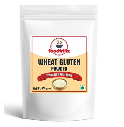 Foodfrillz Vital Wheat Gluten Powder, Baking Essential High Protein and Gluten Flour 400 g (Single Pack)