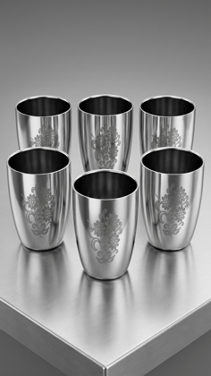 Premium Stainless Steel Drinking Glass Set of 6 Premium Stainless Steel Drinking Glass Set of 6