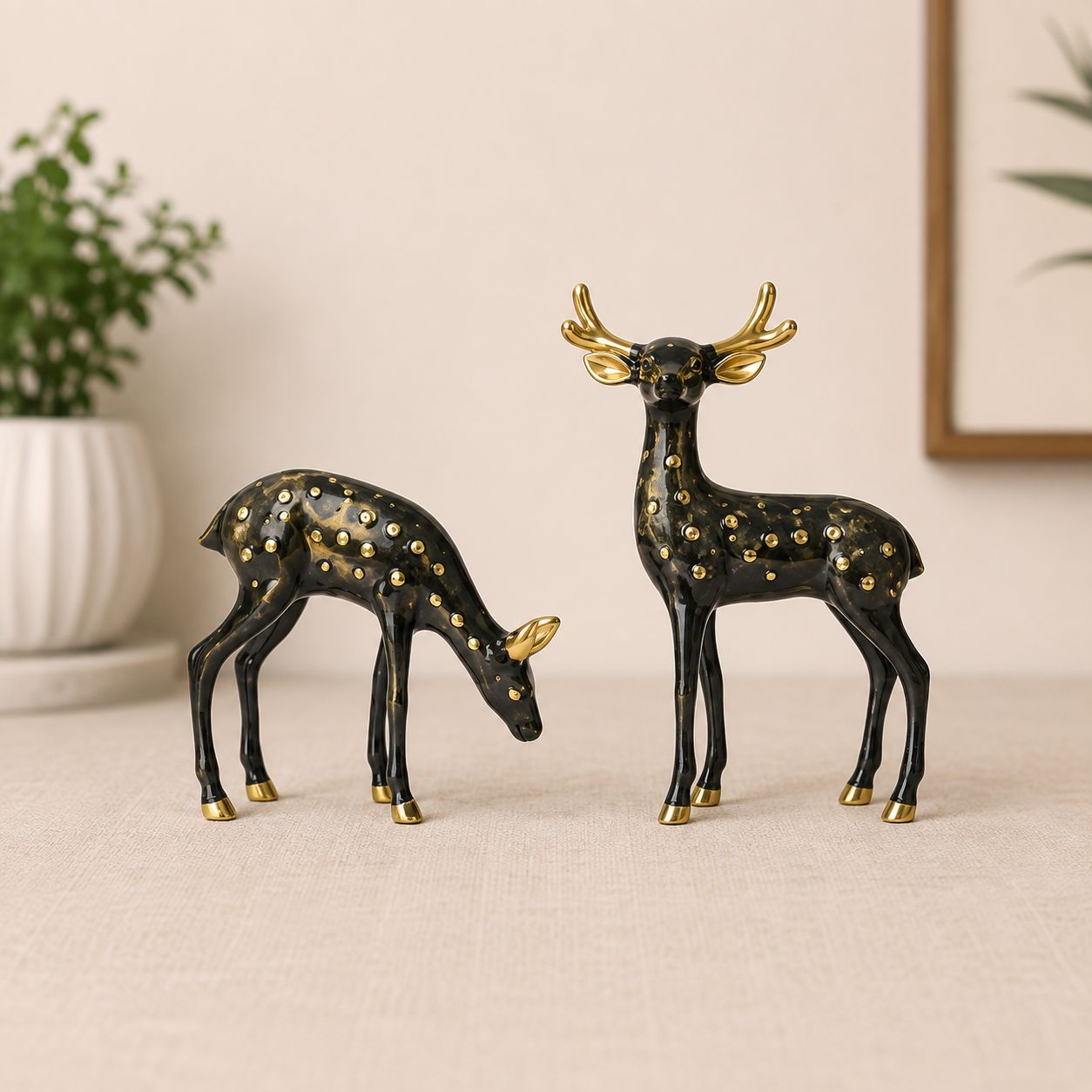 Moradabad Metal Craft Brass Deer Set Online