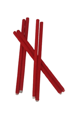 Red Colour Velvet Pencils Sticks Set of 10 Red Colour Velvet Pencils Sticks Set of 10