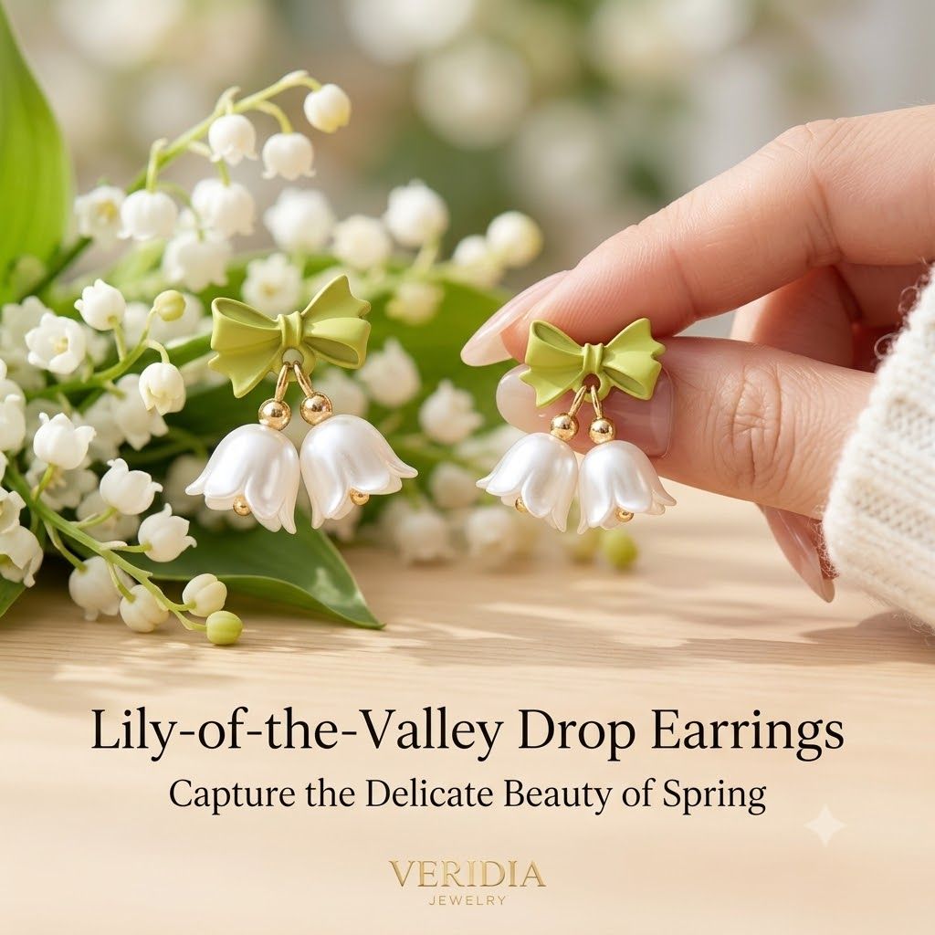 Casual Fashion Tulip Flower Earrings for Women & Girls | Green Tulip Drop & Dangle Earrings | Stylish Cute Floral Earrings | Minimal Tulip Earrings for Daily, Office Waer & Party Wear Pair of 1