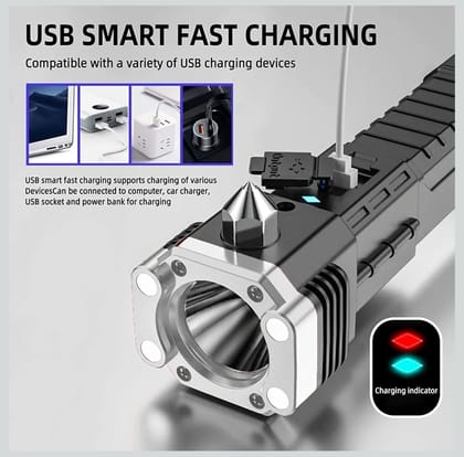 Hammer Portable Rechargeable LED Flashlight
