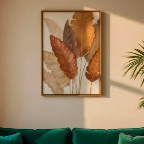 Set of 2 Indian Floral Elephant Framed Prints (12x18 in each)