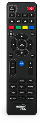 Zing Dish TV Set top Box Original Remote Controls With dedicated colored buttons, media playback controls, and a numerical keypad. It is compatible with Zing FTA HD boxes (Old Remote Must be Exactly Same for it to Work) Zing Dish TV Set top Box Original Remote Controls With dedicated colored buttons, media playback controls, and a numerical keypad. It is compatible with Zing FTA HD boxes (Old Remote Must be Exactly Same for it to Work)