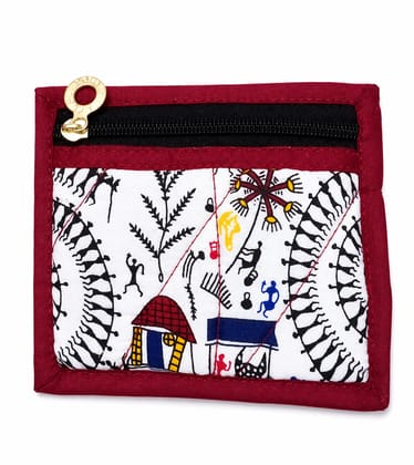 Rajasthani Tribal Art Printed Fabric Zipper Pouch