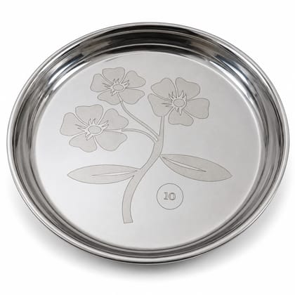 Premium Stainless Steel Round Floral Design Thali (Khoncha) Premium Stainless Steel Round Floral Design Thali (Khoncha)