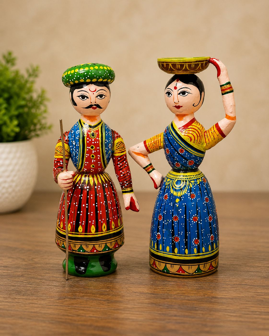 Wooden Handpainted Doll Multicolor