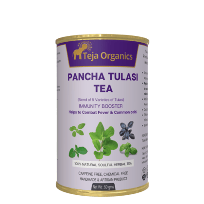 Pancha Tulasi Tea 50 gm | Blend of 5 Varieties of Tulasi | Caffeine Free | Supports Immunity Respiratory Wellness Stress Relief 