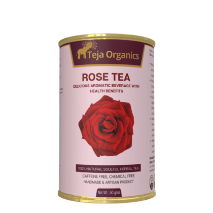 Rose Tea 50 gm | 100% Pure Rose Petals | Caffeine Free Herbal Tea | Skin Toner | Supports Skin Wellness | Digestion & Relaxation