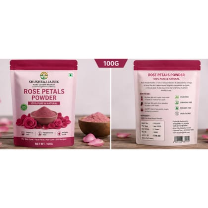SHUSHRAJ JAIVIK Rose Petals Powder 100% Pure & Natural – Skin & Hair Care