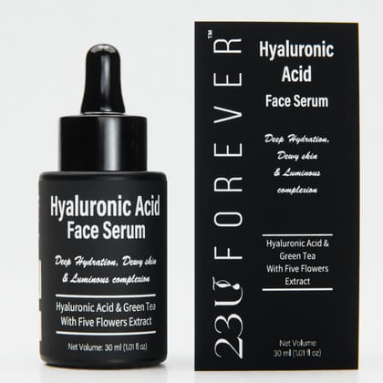 23U FOREVER Hyaluronic Acid Face Serum with Five Flower Extract | Deep Hydration & Skin Plumping | Lightweight Moisturizing Serum for Glowing, Sensitive Skin | For All Skin Types | 30 ml