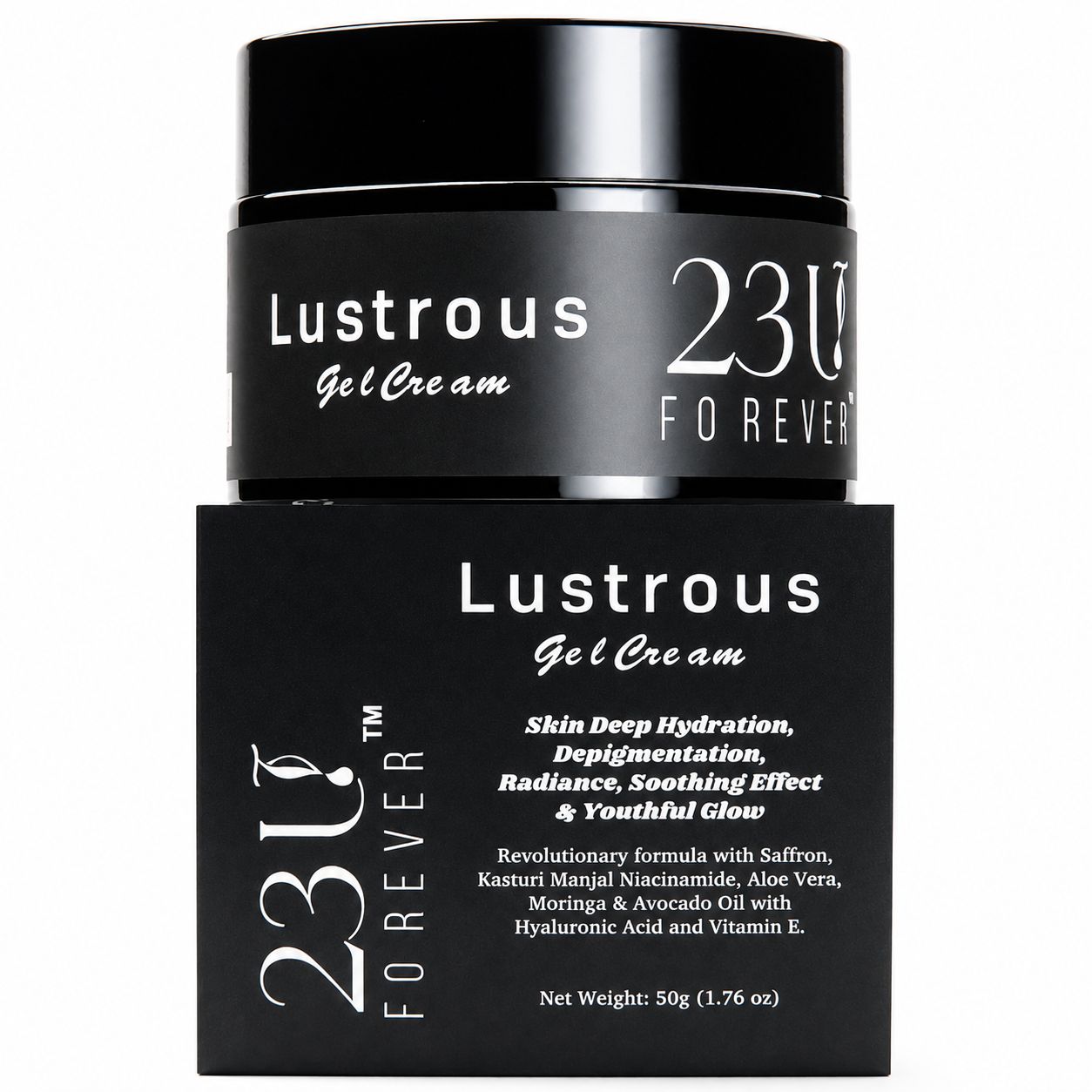 23U FOREVER Lustrous Gel Cream | Moisturizer Antioxidant Rich Weightless Hydration for Dewy Radiant Skin | Oil-Free Non-Greasy Daily Face Cream | For Sensitive and All Skin Types | 50 ml