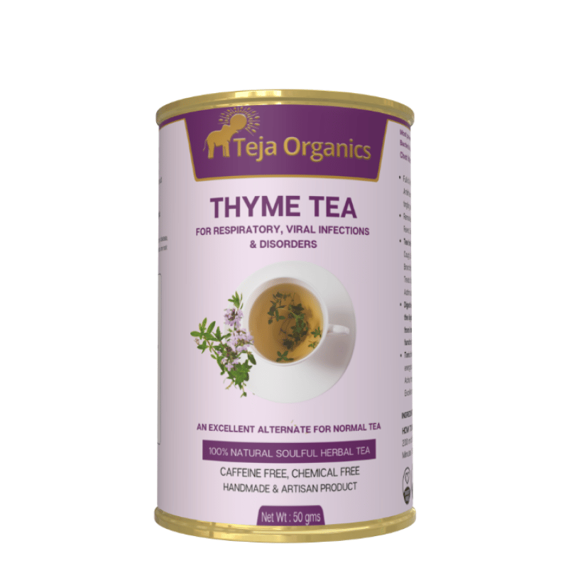 Thyme Tea 50 gm | 100% Pure Thyme Leaves | Caffeine Free Herbal Tea | Support respiratory wellness and throat comfort | Excellent alternative to normal tea