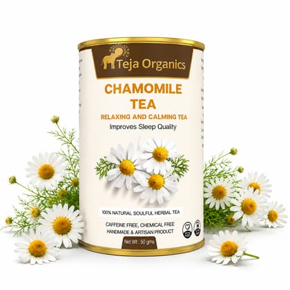 Chamomile Tea 50gm | 100% Pure Chamomile Flowers | Supports Sleep, Relaxation & Digestion | Helps soothe the stomach