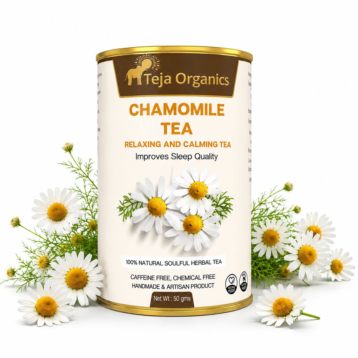 Chamomile Tea 50gm | 100% Pure Chamomile Flowers | Supports Sleep, Relaxation & Digestion | Helps soothe the stomach