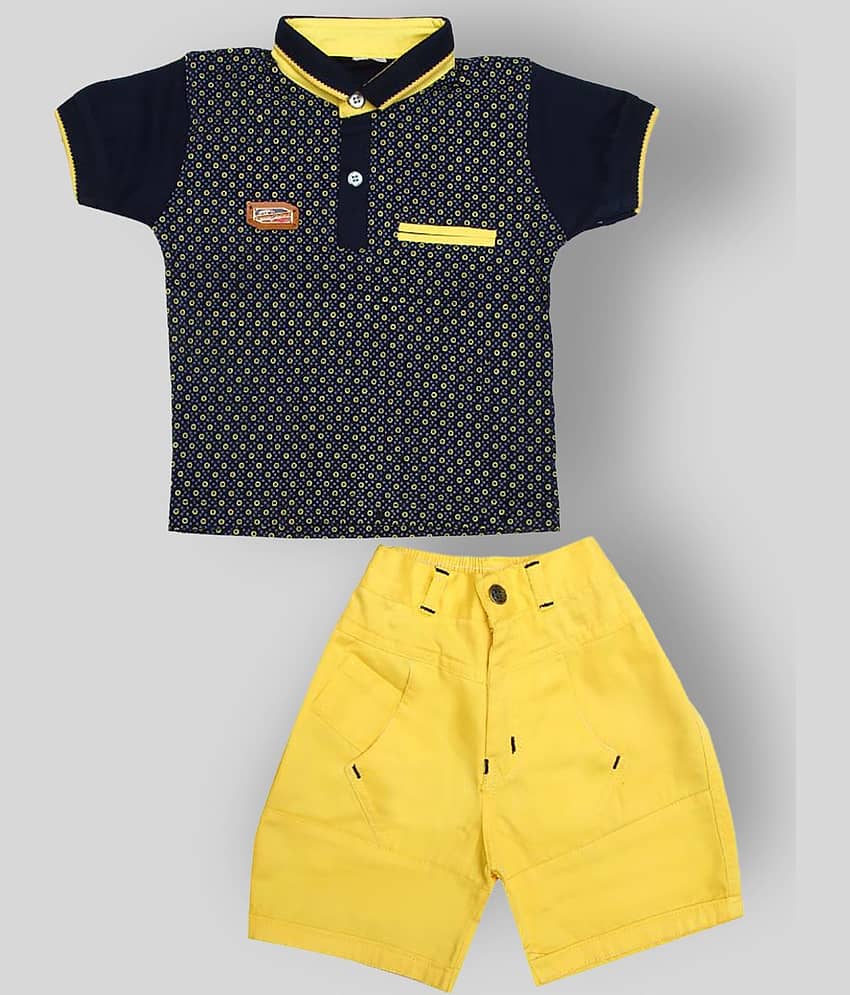 Zadmus Pack of 1 Baby Boys Cotton T-Shirt & Shorts ( Yellow )