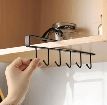 Under Cabinet Utensil Holder with Hooks