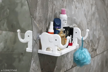 Bathroom Wall Organizer with Hooks