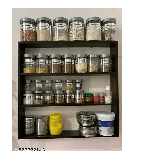 Wall Mounted Wooden Spice Shelf