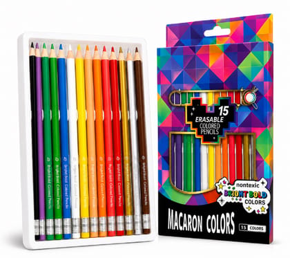 KTRS ENTERPRISE 15 Pcs Erasable Colored Pencils Set for Kids & Students | Bright Bold Colors | Smooth Coloring Pencils for Drawing, Sketching, Art & Craft | Macaron Color Pencil Set KTRS ENTERPRISE 15 Pcs Erasable Colored Pencils Set for Kids & Students | Bright Bold Colors | Smooth Coloring Pencils for Drawing, Sketching, Art & Craft | Macaron Color Pencil Set
