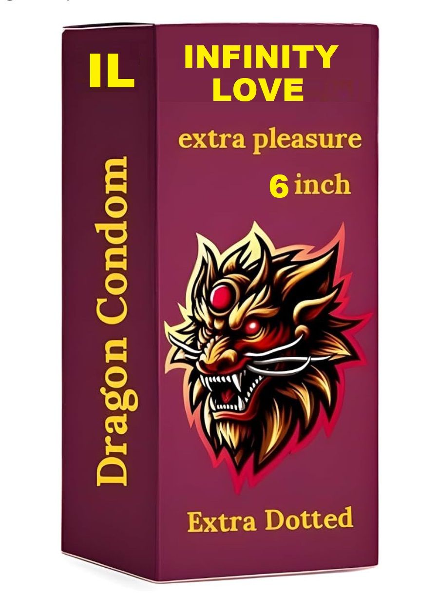 INFINITY LOVE 6 inch Dragon Condome For Men Durable Size Skin-Friendly Silicone Comfortable Fit  Single Piece | Ultra Soft | Long Lasted | Extra size