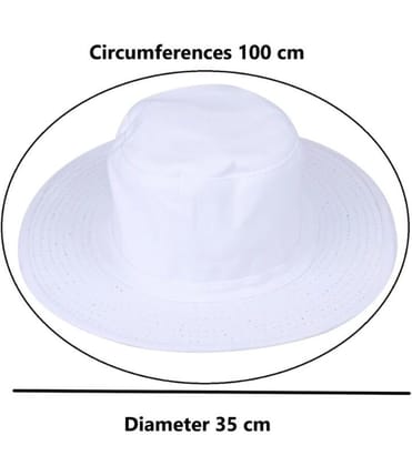 White Wide Brim Cotton Bucket Sun Hat (Pack of 2)