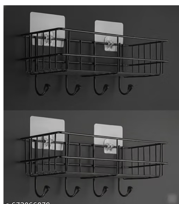 Black Metal Bathroom Rack - Pack of 2 - Pack of 2