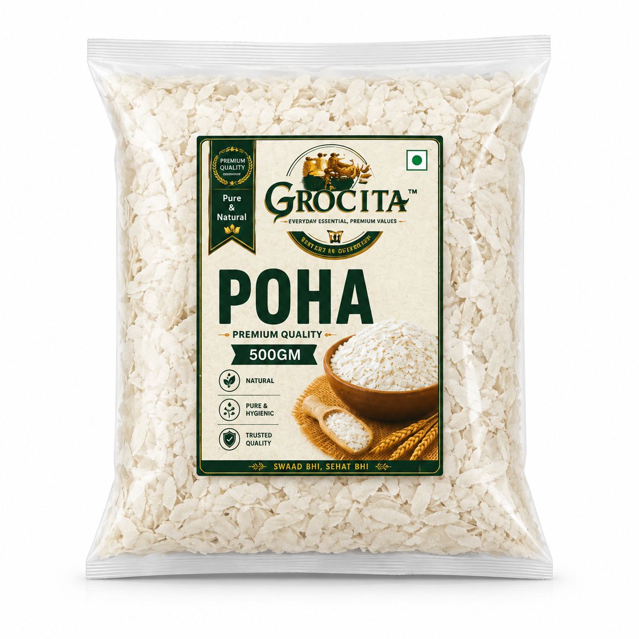 Grocita Premium Quality Poha, 500 Gram