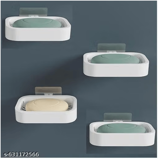 Wall Mounted Self Draining Soap Dish Pack of 4 - Bundle of 2