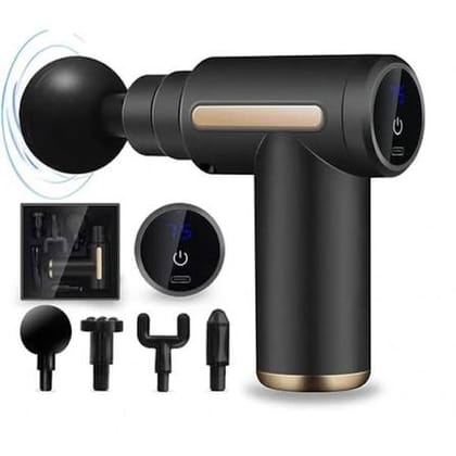 Muscle Massage Gun, Uplayteck Portable Muscle Massager Mini Adjustable Deep Tissue Massager Portable Massage Gun 4 Massage Heads for Relaxing Muscles Relieve Pain