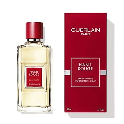 Guerlain Habit Rouge Eau De Toilette 100ml for Men Premium Luxury Long Lasting Warm Spicy Woody Aromatic Classic Designer Fragrance