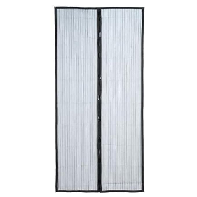 Mosquito Net for Door 100x210 cm | Magnetic Fly Mesh Curtain | Fiberglass Polyester Insect Screen | Auto Closing Hands-Free Mosquito Net with Self Adhesive Hook Tape – Black