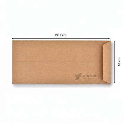 SAGAR MAHAL 9x4 Inch Brown Kraft Envelopes (250 Pack)