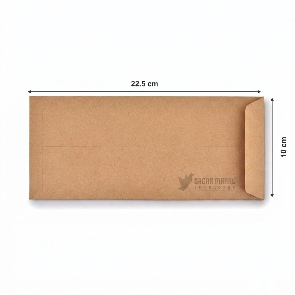 SAGAR MAHAL 9x4 Inch Brown Kraft Envelopes (250 Pack)