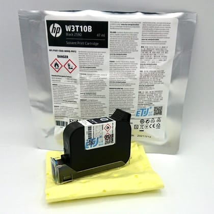 HP W3T10B 2590 Black Solvent Ink Cartridge | 12.7mm 45si TIJ 2.5 Printhead for Coding & Marking | Fast-Drying Industrial Ink for Plastics, Glass, Metal HP W3T10B 2590 Black Solvent Ink Cartridge | 12.7mm 45si TIJ 2.5 Printhead for Coding & Marking | Fast-Drying Industrial Ink for Plastics, Glass, Metal