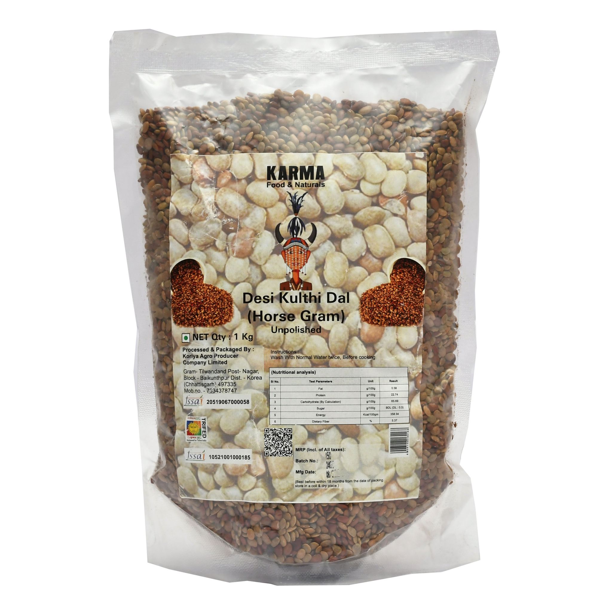 TRIBES INDIA  Classic Roasted Kulthi Dal 1 Kg 
