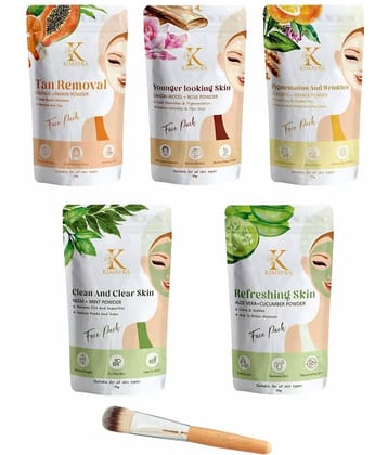Kimayra Pure & Natural Skincare Face Pack Powder Combo for Glowing & Brightening Skin