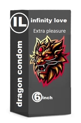 Infinity love Dragon Condom For Men 6 nch Durable Size Skin Friendly Silicone Comfortable Fit Single Piece | Ultra Soft | Long Lasted | Extra size