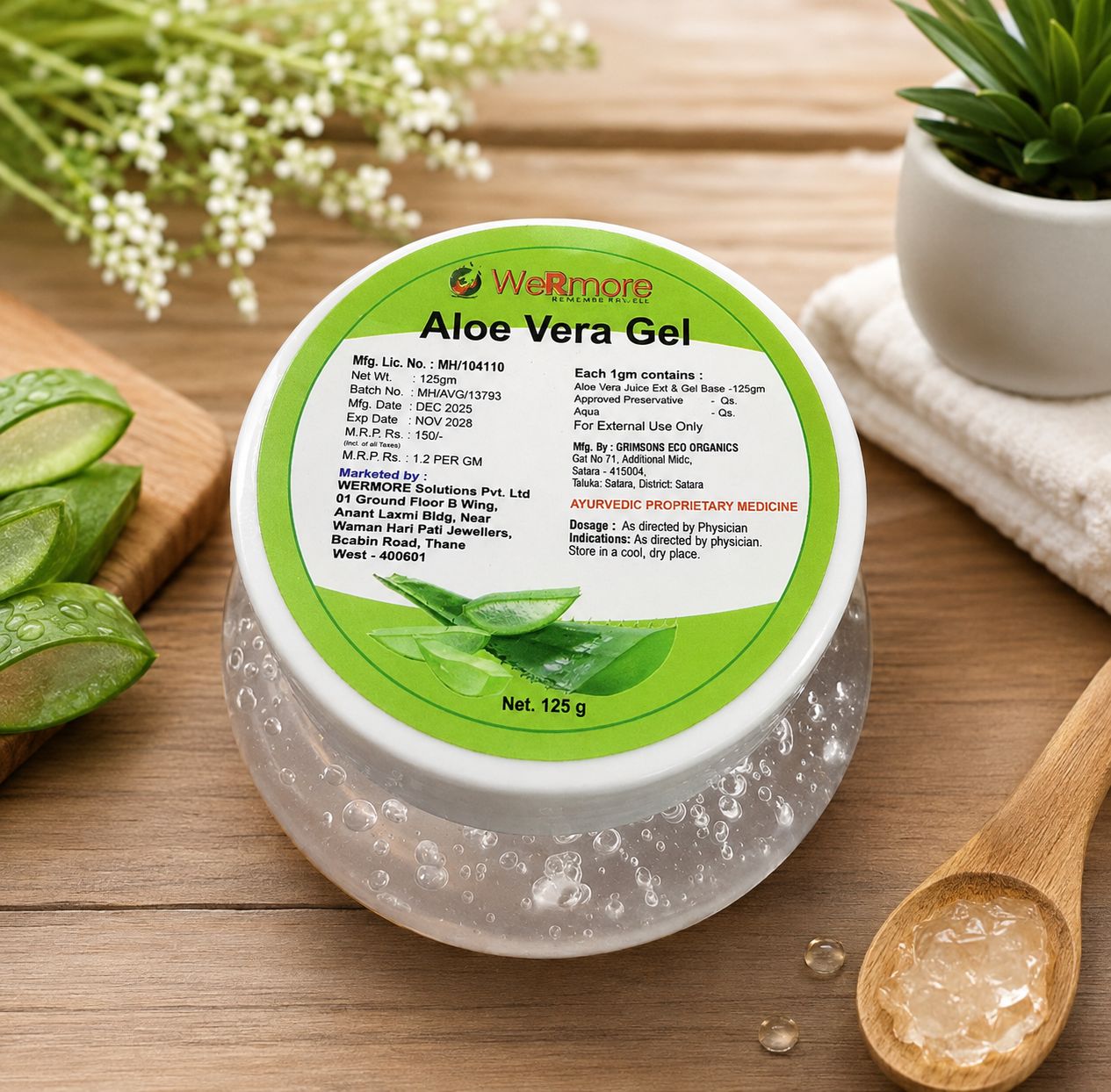 WeRmore Aloe Vera Gel 125g