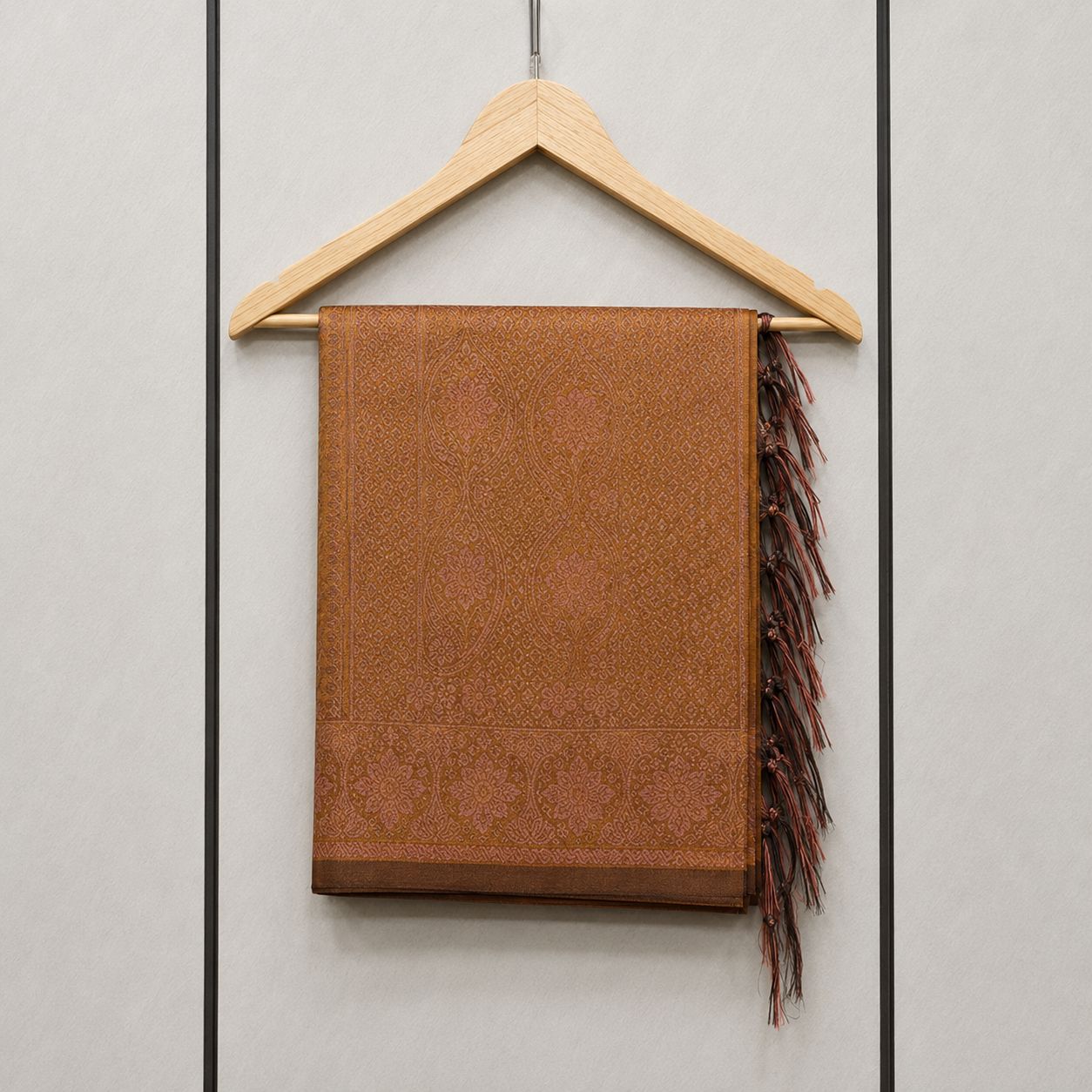 Banarasi Brocade Brown Stole ( Size: 254cm X 90cm (Approx)