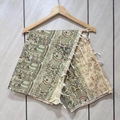 Madhubani Design Bhagalpur Stole (Size: 92 X 36 Inches )