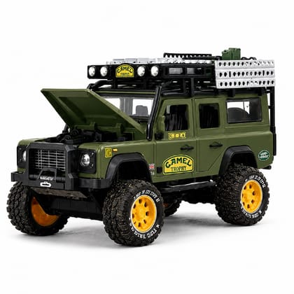 KTRS Enterprise 4x4 Off-Road Adventure Toy Car Land Over Dfender Cemel with Openable Bonnet, Doors, Pull Back Action, Large Tyres, Roof Rack & Adventure Accessories KTRS Enterprise 4x4 Off-Road Adventure Toy Car Land Over Dfender Cemel with Openable Bonnet, Doors, Pull Back Action, Large Tyres, Roof Rack & Adventure Accessories