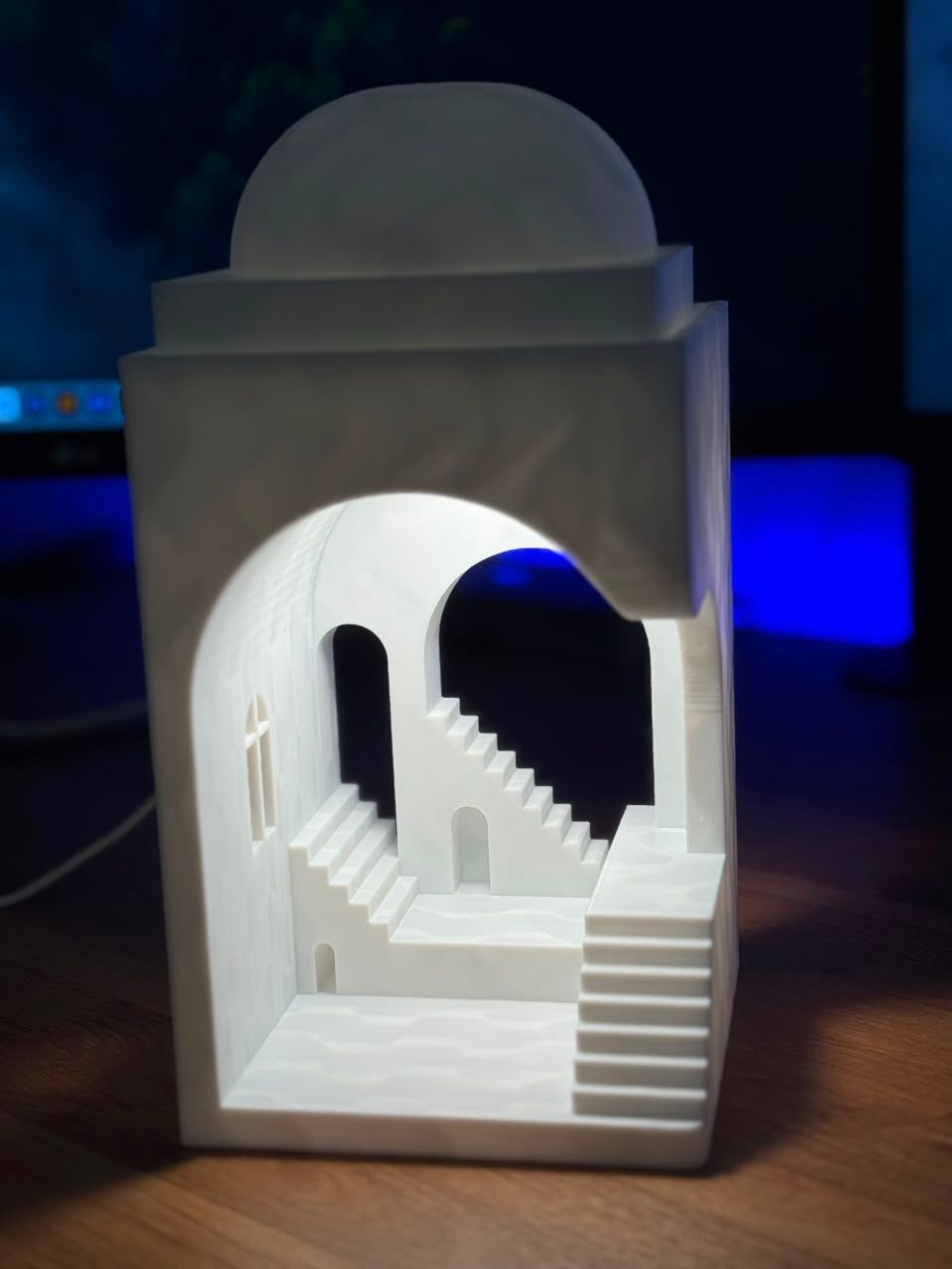 Miniature Architectural Dome Staircase Lamp