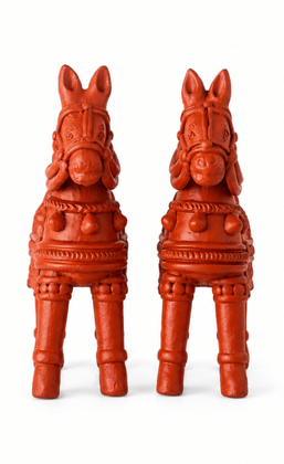 Elegant Handcrafted Terracotta Horse Pair – Traditional Art with Timeless Charm Elegant Handcrafted Terracotta Horse Pair – Traditional Art with Timeless Charm