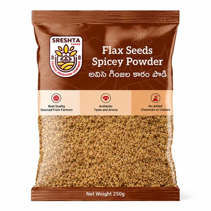 Sreshta Farms Flaxseed Karam Podi | Avisa Ginjala Karam Podi | Traditional Andhra Spice Powder Sreshta Farms Flaxseed Karam Podi | Avisa Ginjala Karam Podi | Traditional Andhra Spice Powder