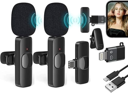 K9 Wireless Microphone for Mobile | Mini Collar Lavalier Mic with Noise Reduction | Plug & Play Mic for YouTube, Reels, Vlogging & Live Streaming