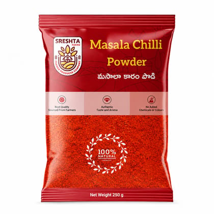 Sreshta Farms Masala Chilli Powder | Spicy Red Chilli Spice Powder | Traditional Andhra Style