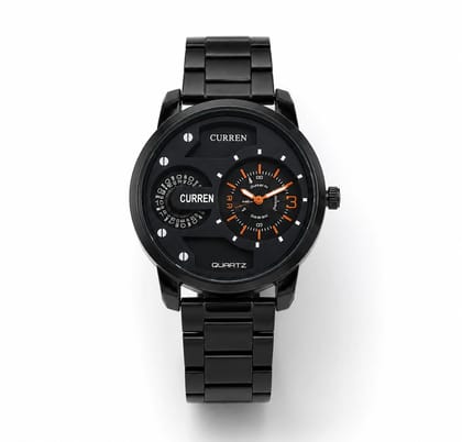 Men's Elegant Black Metal Wrist Watch